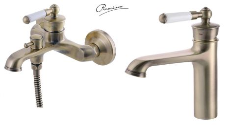 Набор смесителей для ванны 2 в 1 Mixxus Vintage Bronze Набор смесителей для ванны 2 в 1 Mixxus Vintage Bronze