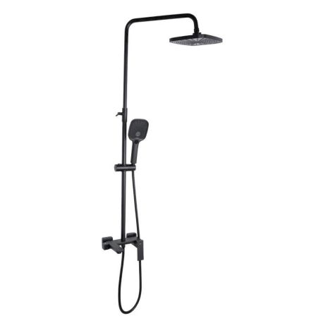 Душевая система универсальная Qtap Gemini на три потребителя (с изливом) QTGEM111BLM45686 Black Matt