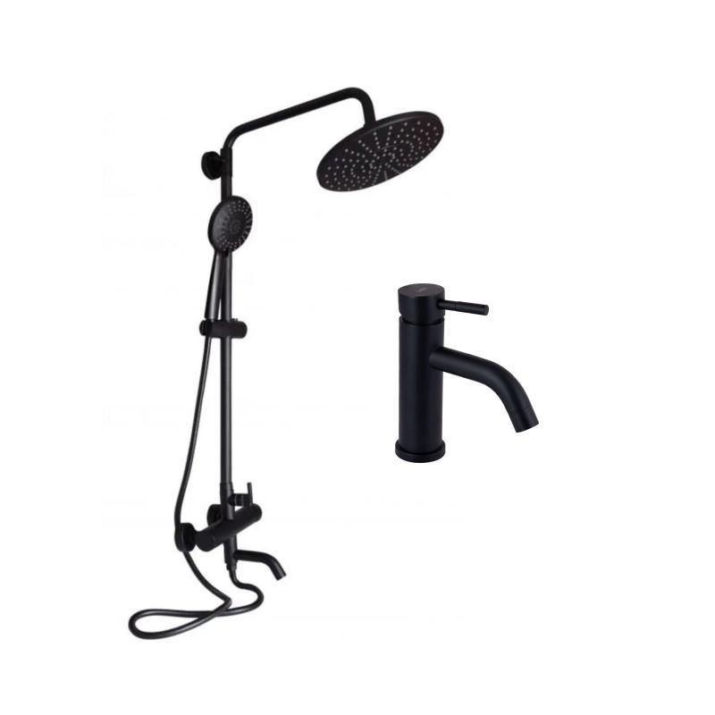 Комплект смесителей Lidz Aria Black: Душевая система LDARI1031BLA43370 + Смеситель для раковины Комплект смесителей Lidz Aria Black: Душевая система LDARI1031BLA43370 + Смеситель для раковины