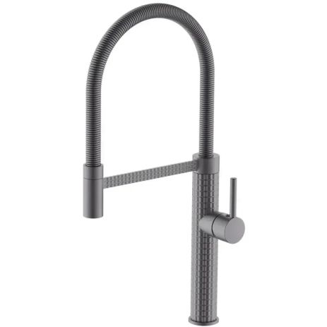 Змішувач для кухні з гнучким виливом латунь SPARK 017 GRAPHITE графіт