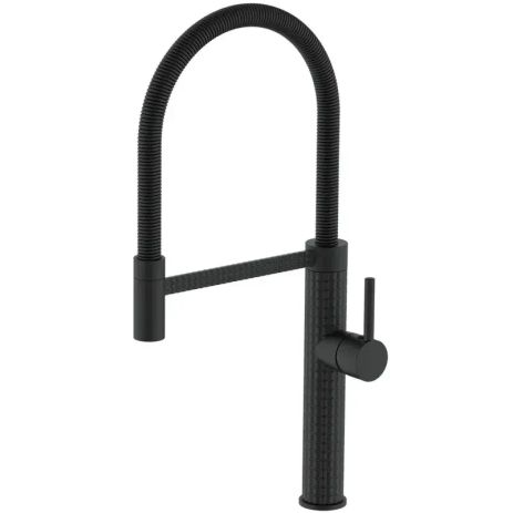 Змішувач для кухні латунний з гнучким виливом SPARK 017 BLACK чорний