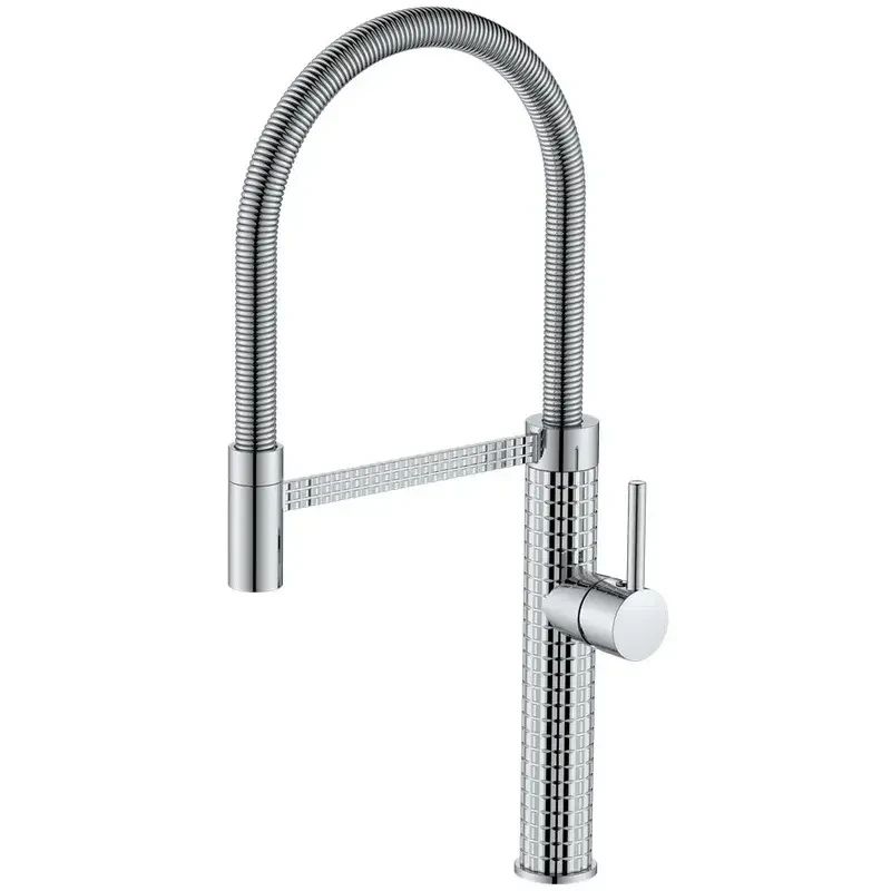 Змішувач для кухні з гнучким виливом латунний SPARK 017 хром Змішувач для кухні з гнучким виливом латунний SPARK 017 хром