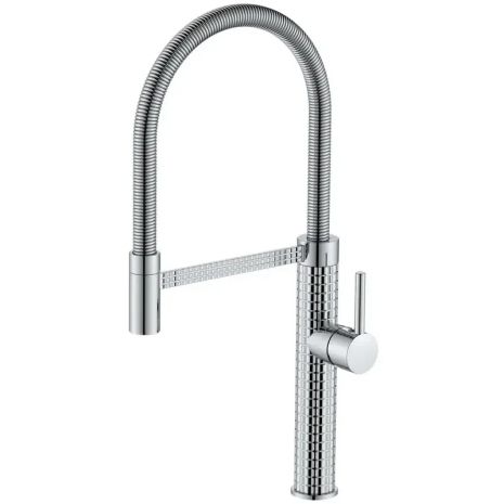 Змішувач для кухні з гнучким виливом латунний SPARK 017 хром