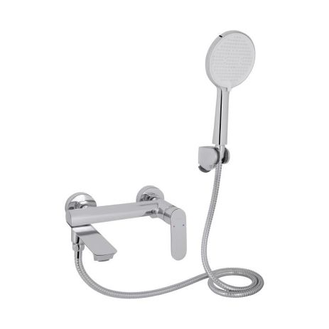 Змішувач для ванни Qtap Evia з поворотним виливом (з душовим гарнітуром) QTEVI260CRM47578 Chrome Змішувач для ванни Qtap Evia з поворотним виливом (з душовим гарнітуром) QTEVI260CRM47578 Chrome