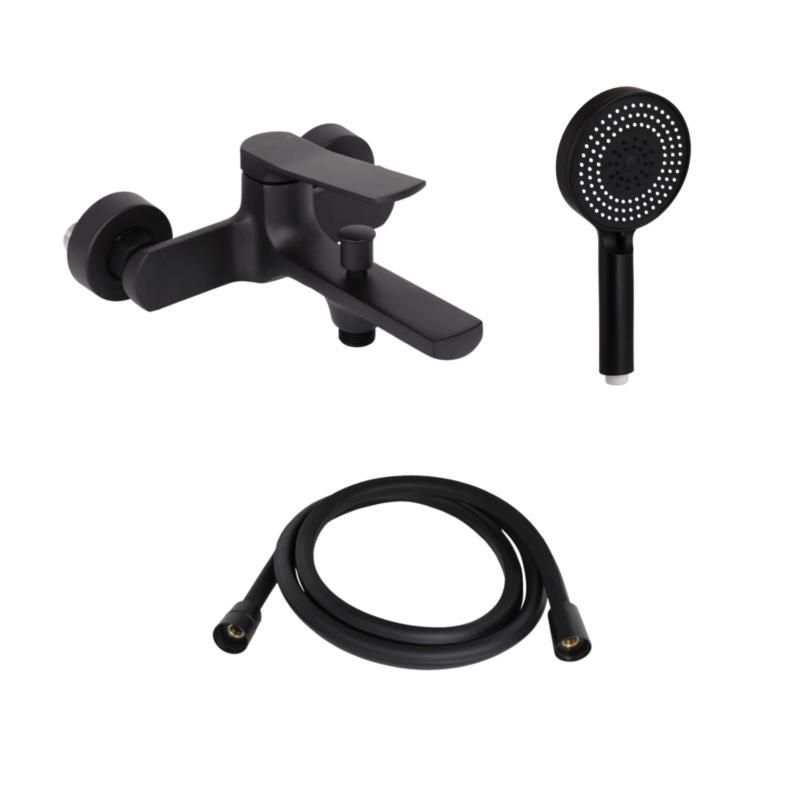 Комплект Qtap Slavonice Black Matt: Смеситель QTSLA259BLM45918 + Держатель QT829910842854OB + Шланг Комплект Qtap Slavonice Black Matt: Смеситель QTSLA259BLM45918 + Держатель QT829910842854OB + Шланг