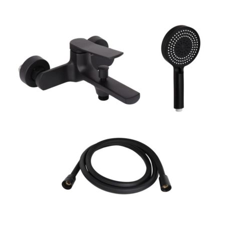 Комплект Qtap Slavonice Black Matt: Смеситель QTSLA259BLM45918 + Держатель QT829910842854OB + Шланг Комплект Qtap Slavonice Black Matt: Смеситель QTSLA259BLM45918 + Держатель QT829910842854OB + Шланг