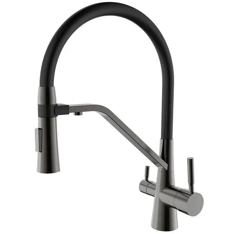 Змішувач для кухні з гнучким виливом та під осмос МAGNET 021 GRAPHITE REFL.BLACK (графіт) Змішувач для кухні з гнучким виливом та під осмос МAGNET 021 GRAPHITE REFL.BLACK (графіт)