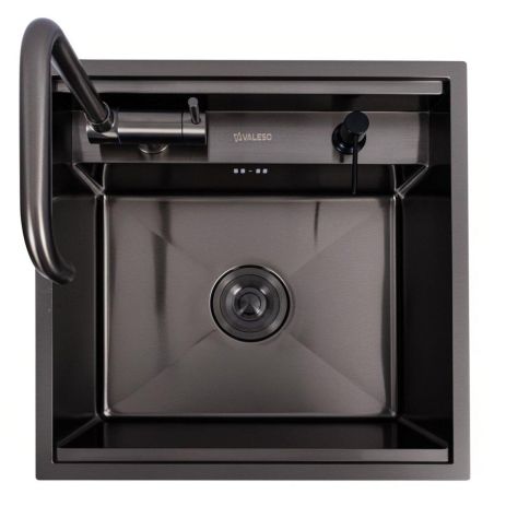 Мийка кухонна CM 50*50 прихована PVD чорна VALESO Handmade (змішувач в комплекті) Мийка кухонна CM 50*50 прихована PVD чорна VALESO Handmade (змішувач в комплекті)