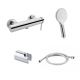 Комплект для душевой комнаты Qtap Robin Chrome: Смеситель QTROB4060102C + Держатель QTCRMA030 + Шланг Комплект для душевой комнаты Qtap Robin Chrome: Смеситель QTROB4060102C + Держатель QTCRMA030 + Шланг
