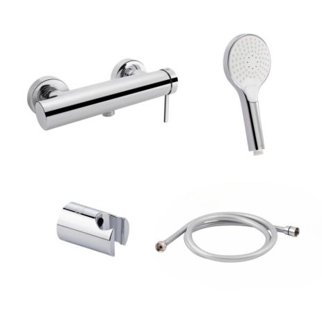 Комплект для душевой комнаты Qtap Robin Chrome: Смеситель QTROB4060102C + Держатель QTCRMA030 + Шланг Комплект для душевой комнаты Qtap Robin Chrome: Смеситель QTROB4060102C + Держатель QTCRMA030 + Шланг
