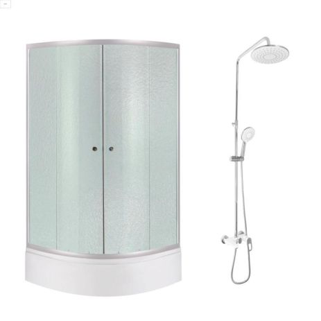 Комплект для душевой Latwa: Душевая кабина LLSC9090SATMIDFR2SET+Душевая система на 3 потребителя