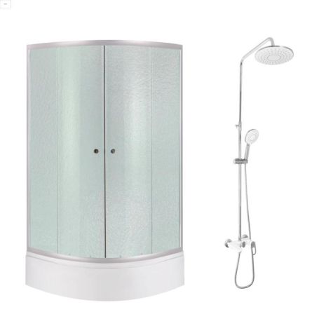 Комплект для душевой Latwa: Душевая кабина LLSC9090SATMIDFR2SET+Душевая система на 3 потребителя Комплект для душевой Latwa: Душевая кабина LLSC9090SATMIDFR2SET+Душевая система на 3 потребителя