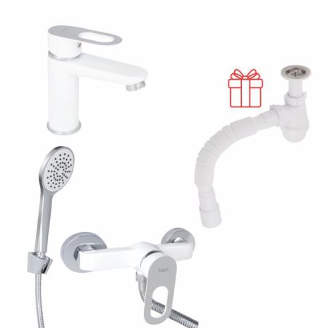 Комплект для Ванной Latwa: Смеситель для раковины LDLAT001WHI45423 + Смеситель для Ванной LDLAT010WHI45426