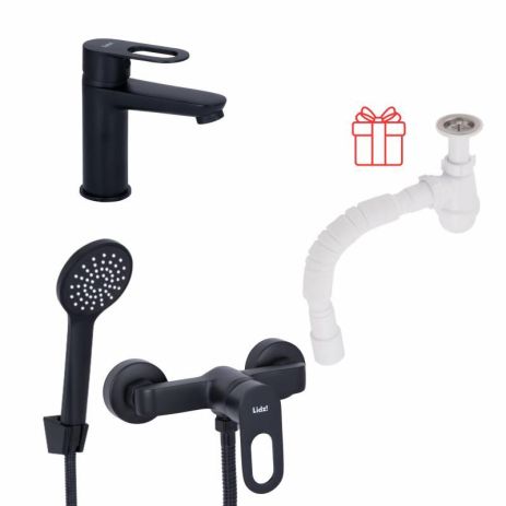 Комплект для Ванной Latwa: Смеситель для раковины LDLAT001BLA45418 + Смеситель для душевой кабины