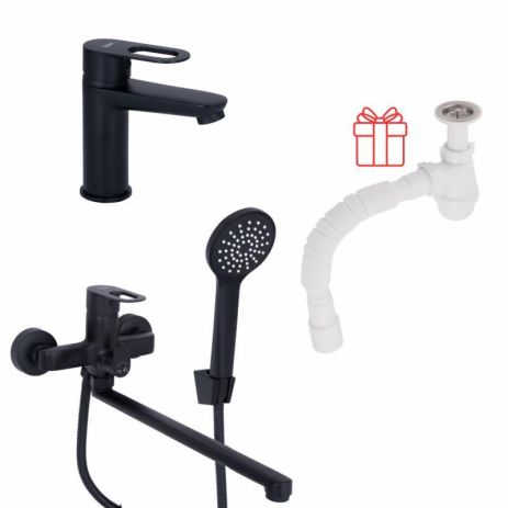 Комплект для Ванной Latwa: Смеситель для раковины LDLAT001BLA45418 + Смеситель для ванной LDLAT005BLA45420