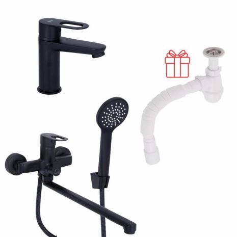 Комплект для Ванной Latwa: Смеситель для раковины LDLAT001BLA45418 + Смеситель для ванной LDLAT005BLA45420