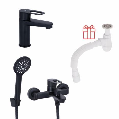 Комплект для Ванной Latwa: Смеситель для раковины LDLAT001BLA45418 + Смеситель для ванной LDLAT006BLA45419