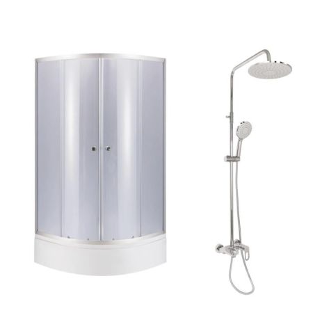 Комплект для душевой Latwa: Душевая кабина LLSC9090SATMIDGR2SET+Душевая система на 3 потребителя