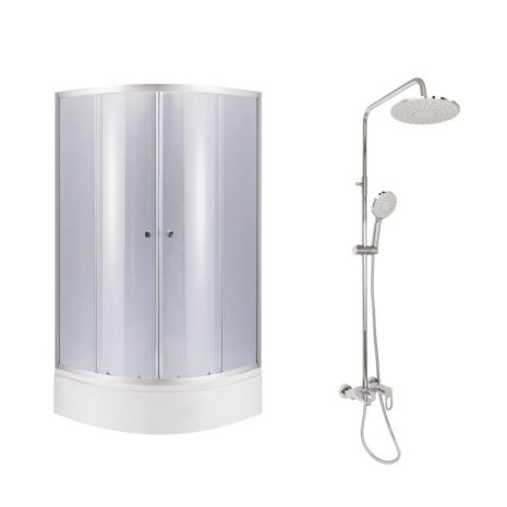 Комплект для душевой Latwa: Душевая кабина LLSC9090SATMIDGR2SET+Душевая система на 3 потребителя Комплект для душевой Latwa: Душевая кабина LLSC9090SATMIDGR2SET+Душевая система на 3 потребителя