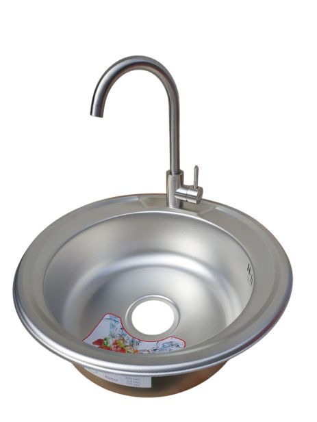 Комплект мийка кухонна та змішувач з нержавіючої сталі Zerix SUS 011 Комплект мийка кухонна та змішувач з нержавіючої сталі Zerix SUS 011