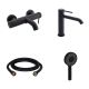 Комплект для ванной Qtap Robin Black: Смесители QTROB3060102B+QTROB1060M102B+Держатель QT829910842854OB+Шланг