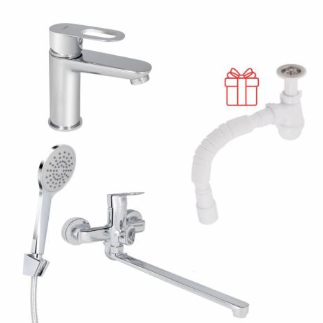 Комплект для Ванной Latwa: Смеситель для раковины LDLAT001CRM45412 + Смеситель для Ванной LDLAT005CRM45415