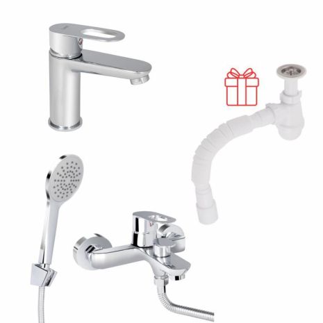 Комплект для Ванной Latwa: Смеситель для раковины LDLAT001CRM45412 + Смеситель для Ванной LDLAT006CRM45414 Комплект для Ванной Latwa: Смеситель для раковины LDLAT001CRM45412 + Смеситель для Ванной LDLAT006CRM45414