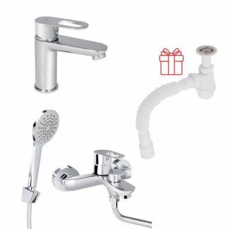 Комплект для Ванной Latwa: Смеситель для раковины LDLAT001CRM45412 + Смеситель для Ванной LDLAT006CRM45414