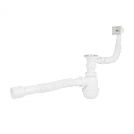 Сифон для кухонної мийки Lidz LK17, колбовий з квадратним переливом (вихід 50 мм) Сифон для кухонної мийки Lidz LK17, колбовий з квадратним переливом (вихід 50 мм)