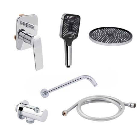 Комплект для душа Qtap Vlasta: Смеситель QTVLA6028102NC+Душ. набор( Комплект для душа Qtap Vlasta: Смеситель QTVLA6028102NC+Душ. набор(