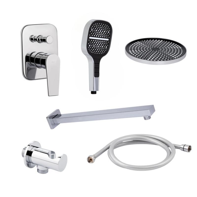 Комплект для душа Qtap Stenava: Смеситель QTST6245102DC+Душ. Комплект для душа Qtap Stenava: Смеситель QTST6245102DC+Душ.