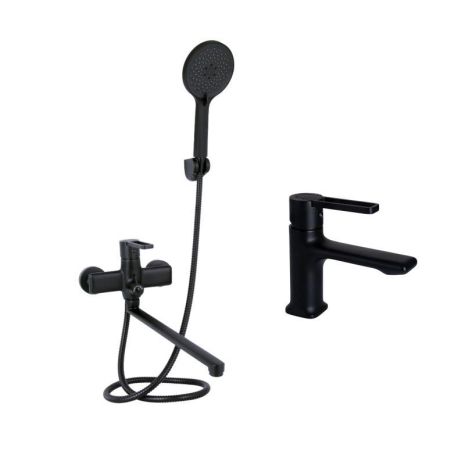 Комплект смесителей Qtap Taurus: Смеситель для ванны QTTAU260BLM45664 + Смеситель для раковины