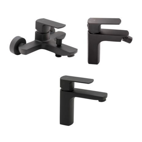 Комплект смесителей Qtap Lipno: Смеситель для ванны QTNH3023101DCB + Смеситель для раковины QTLIPNO1023101CB +