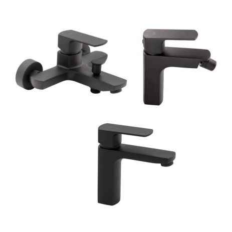 Комплект смесителей Qtap Lipno: Смеситель для ванны QTNH3023101DCB + Смеситель для раковины QTLIPNO1023101CB +