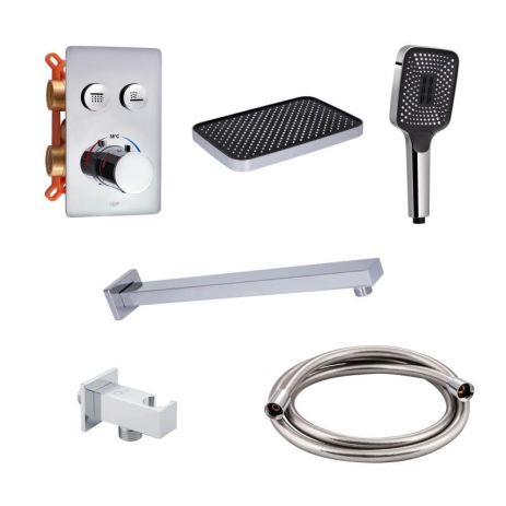 Комплект для душа Qtap Votice: Смеситель QTVOT6442T105NKC+Душ. Комплект для душа Qtap Votice: Смеситель QTVOT6442T105NKC+Душ.