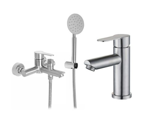 Набор смесителей для ванны 2 в 1 Zerix DAX 142 EURO + Zeriz DAX 001A из нержавейки Набор смесителей для ванны 2 в 1 Zerix DAX 142 EURO + Zeriz DAX 001A из нержавейки