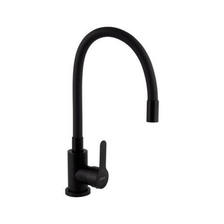 Змішувач для кухні Brinex Pure 015F3 з гнучким виливом Black Matt BRIPUR015F3BLM