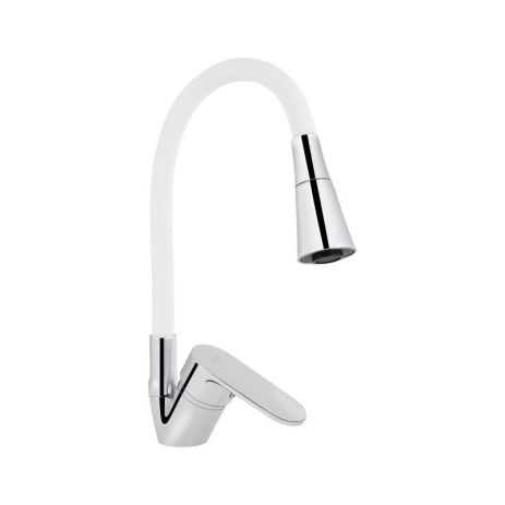 Змішувач для кухні Lidz Tani 008F3 з гнучким виливом (k40) LDTAN008F3WCR37037 White / Chrome