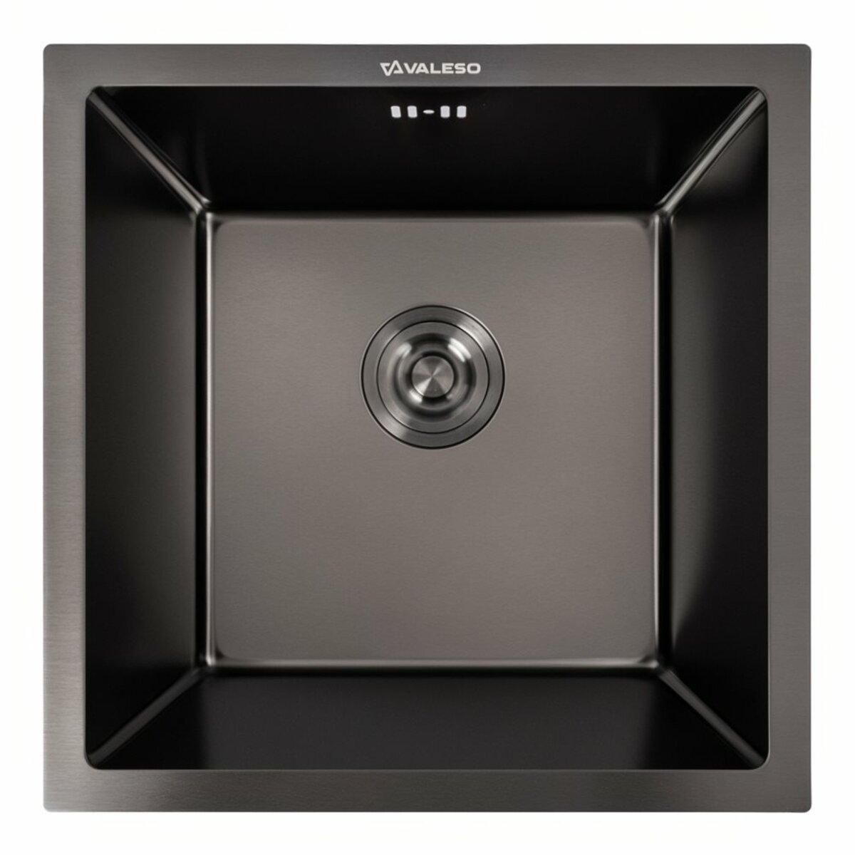 Кухонная мойка PVD черная 44*44 VALESO Handmade монтаж под столешницу (3.0/0.8) Кухонная мойка PVD черная 44*44 VALESO Handmade монтаж под столешницу (3.0/0.8)