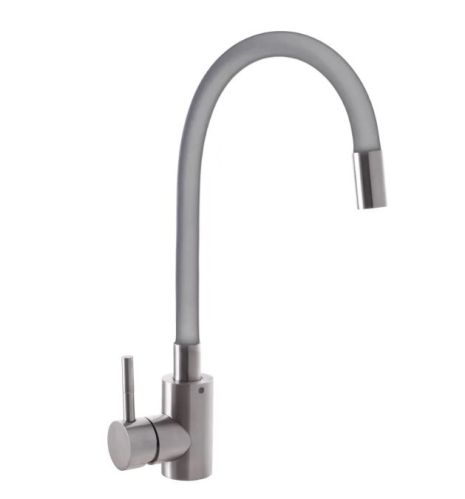 Змішувач для кухні з гнучким силіконовим виливом MiX SUS 011 Reflector Gray