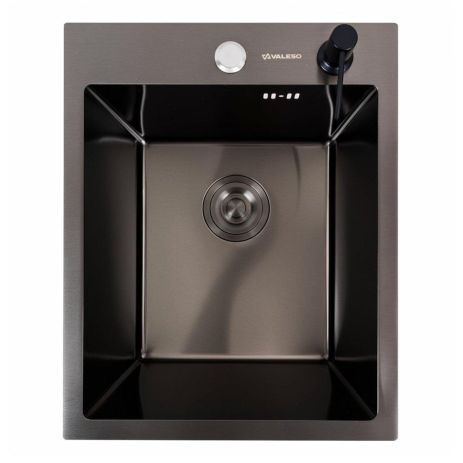 40*50 Мийка PVD чорна Valeso Handmade (сифон крулий 3,0/0,8) 40*50 Мийка PVD чорна Valeso Handmade (сифон крулий 3,0/0,8)