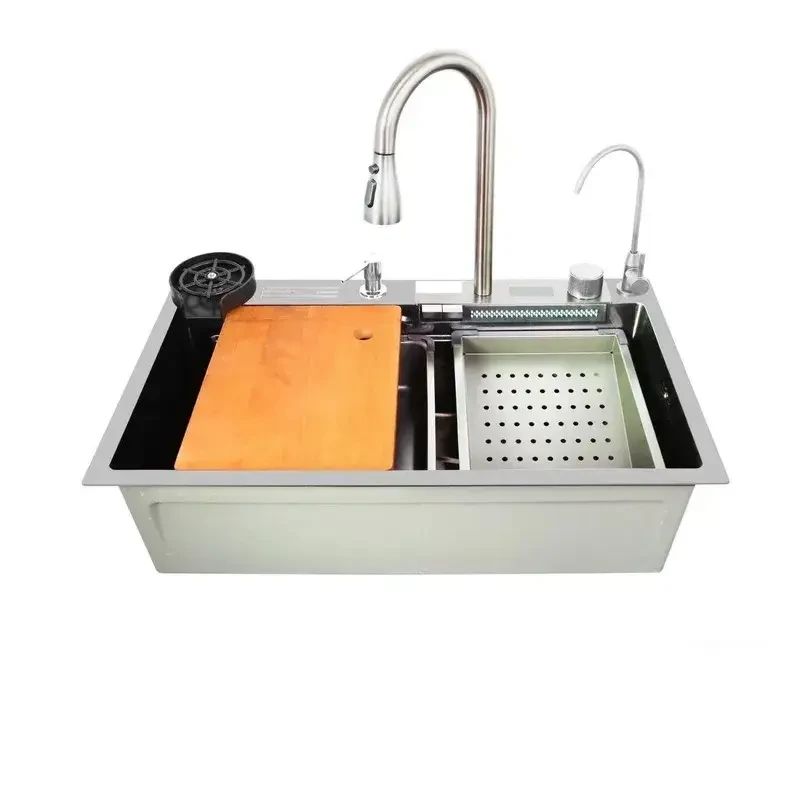 Кухонна мийка з вбудованим змішувачем Водоспад з нержавіючої сталі ZH7546-SET-07.SUS304 DECOR Кухонна мийка з вбудованим змішувачем Водоспад з нержавіючої сталі ZH7546-SET-07.SUS304 DECOR