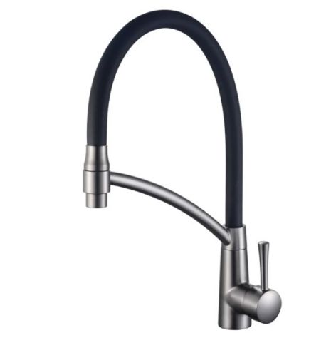 Змішувач для кухні латуний з гнучким виливом MiX Premium ROSSI 017 GRAPHITE