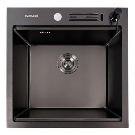 50*50 Мийка PVD чорна Valeso Handmade з підставкою для ножів (сифон круглий, 3,0/0,8) 50*50 Мийка PVD чорна Valeso Handmade з підставкою для ножів (сифон круглий, 3,0/0,8)