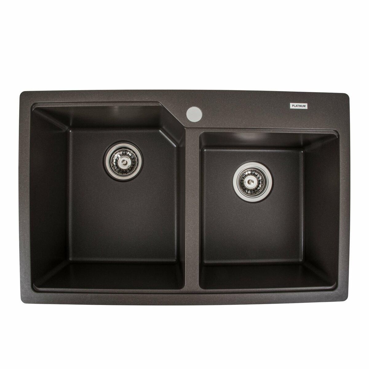 Гранитная мойка для кухни Platinum 7850 HARMONY матовая Темная скала Гранитная мойка для кухни Platinum 7850 HARMONY матовая Темная скала