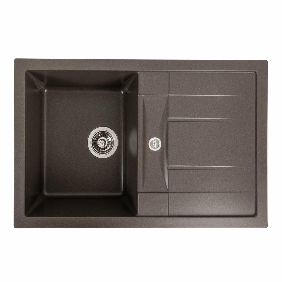 Гранитная мойка для кухни Platinum 7850 TROYA матовая Темная скала Гранитная мойка для кухни Platinum 7850 TROYA матовая Темная скала