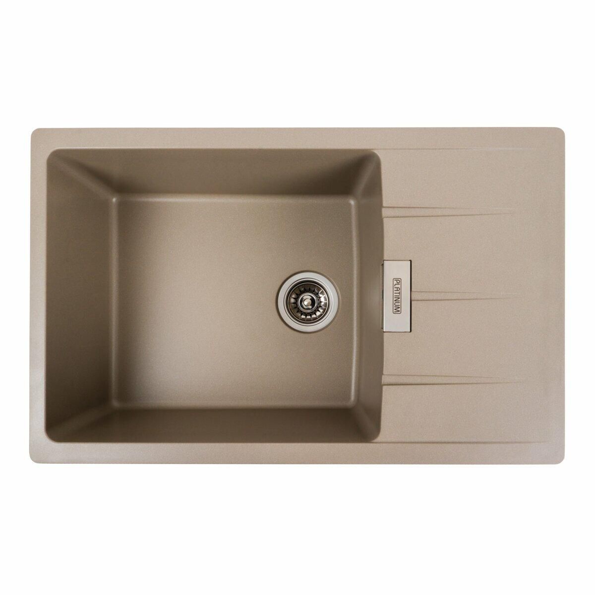 Гранитная мойка для кухни Platinum 7850 ROMA матовый Титан Гранитная мойка для кухни Platinum 7850 ROMA матовый Титан