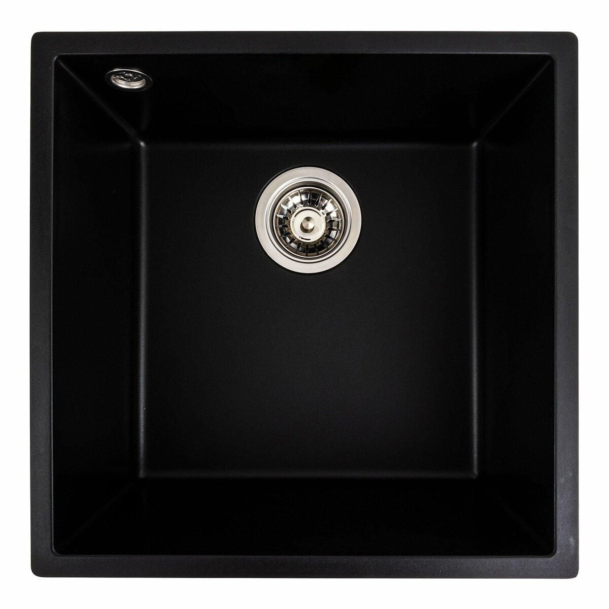 Гранитная мойка для кухни Platinum 4040 RUBA матовый черный Гранитная мойка для кухни Platinum 4040 RUBA матовый черный
