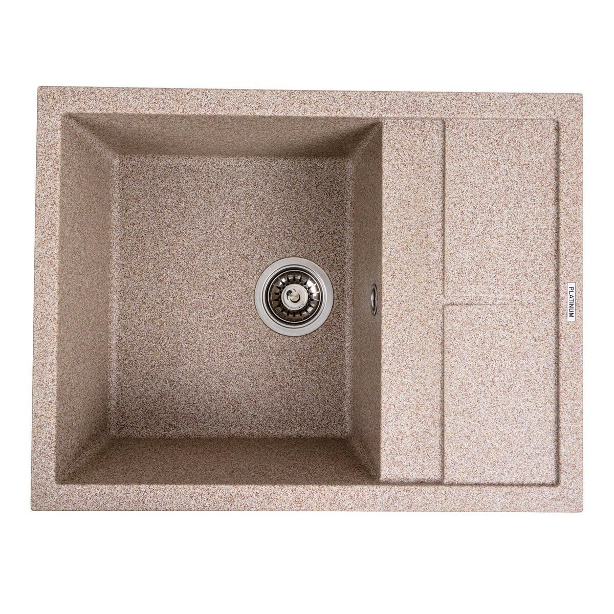 Гранітна мийка для кухні Platinum 6550 LOTOS матова карамель Гранітна мийка для кухні Platinum 6550 LOTOS матова карамель