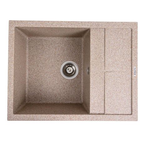 Гранітна мийка для кухні Platinum 6550 LOTOS матова карамель